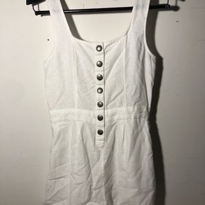 American Eagle white linen shorts romper